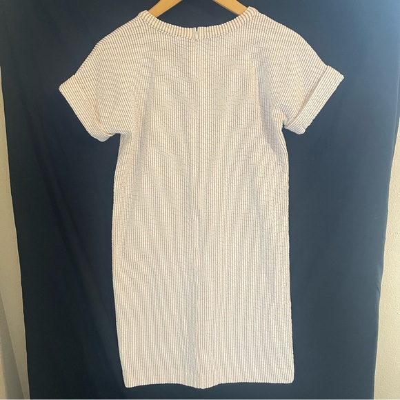 Club Monaco Textured Striped Dress – White & Khaki – XS - Picture 5 of 15